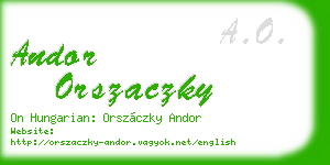 andor orszaczky business card