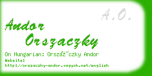 andor orszaczky business card